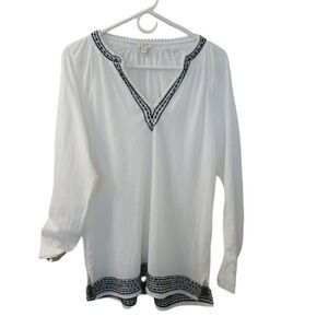J.Crew  Tunic Lightweight 100% Cotton‎ Sheer Blouse